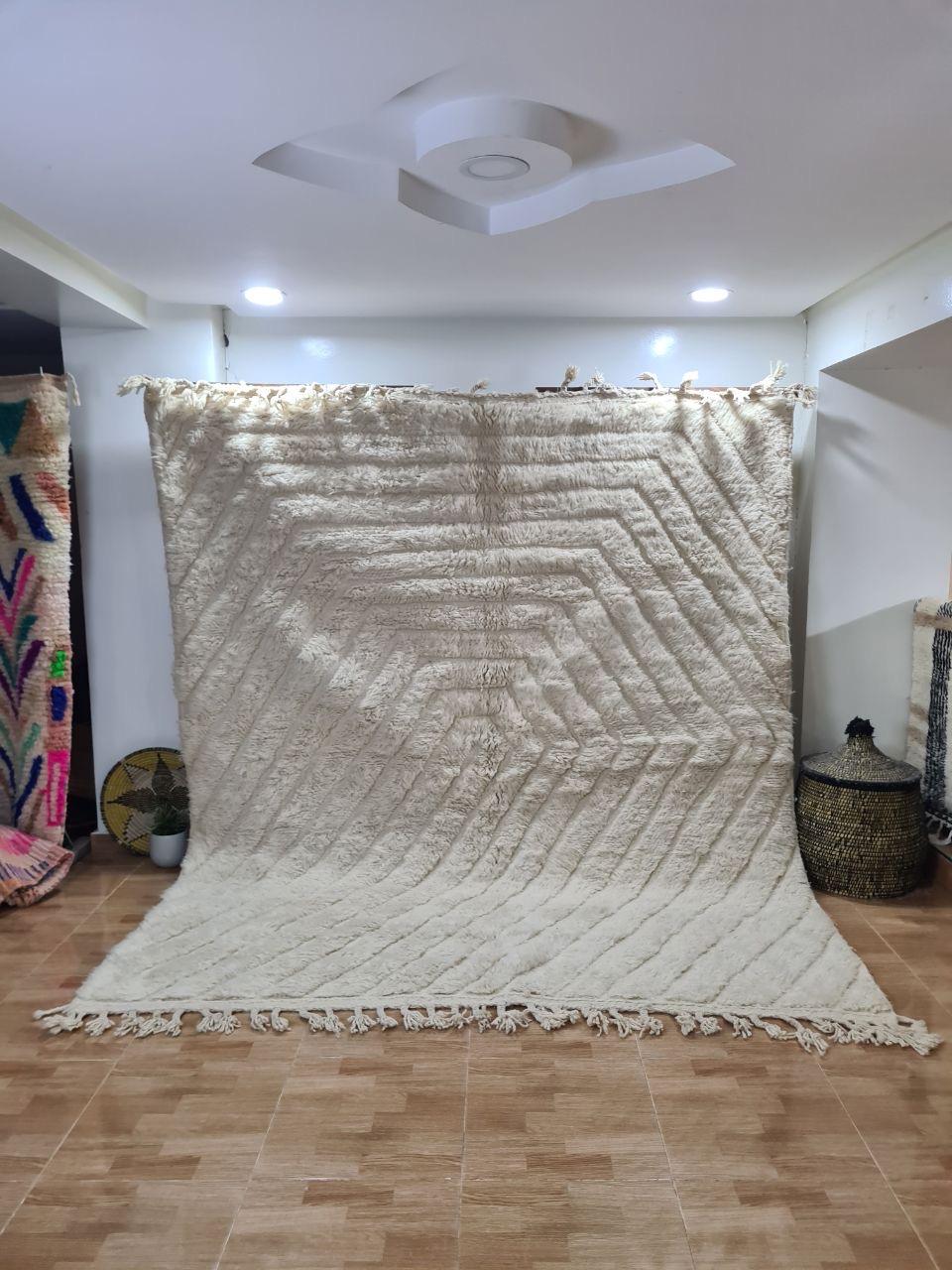 White Siram Marokkaans handgemaakt tapijt150 cm x 100 cm